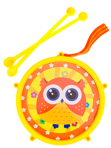 Барабан 14см "Музыкальный бум 2" сова