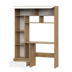 Стол компьютерный Некст 1, Дуб Золотой, Белый