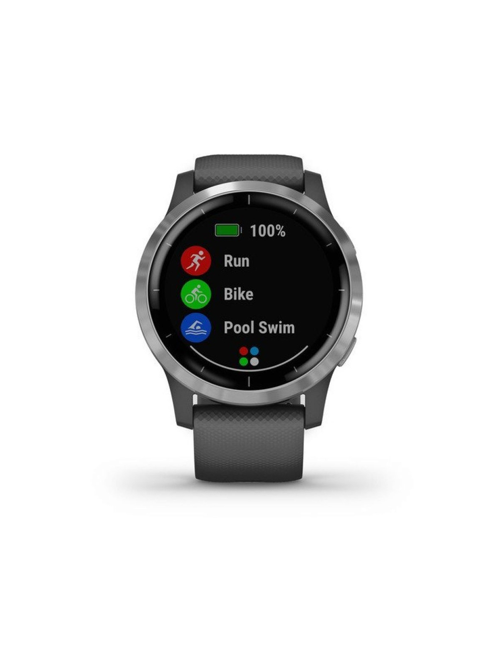 Garmin Vivoactive 4 серые с серебристым безелем мультиспортивные часы (010-02174-03)