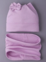 Шапка для девочки с ушками осенняя и снуд