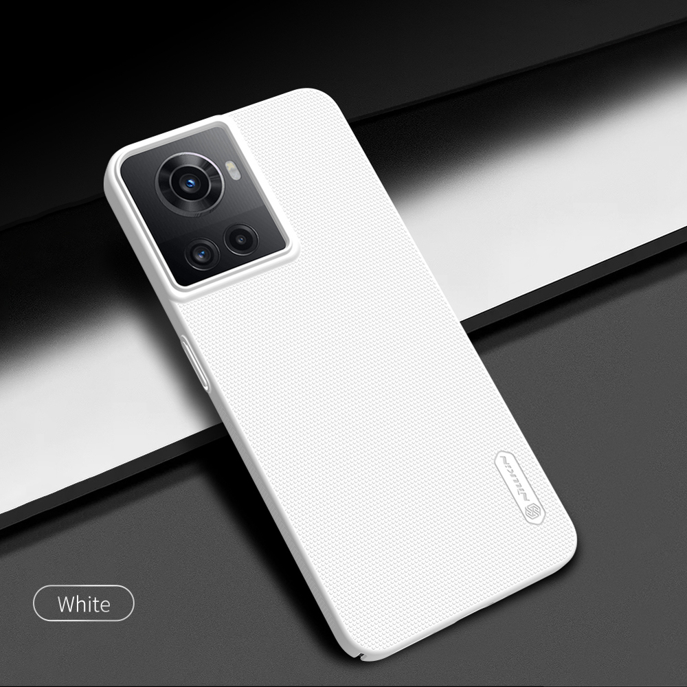 Тонкий чехол белого цвета от Nillkin для OnePlus Ace 5G и 10R 5G, серия Super Frosted Shield