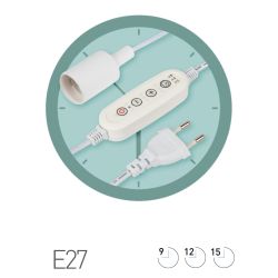 Светильник для растений ЭРА FITO-Time Holder E27 1,5 м с проводом и таймером для фитоламп с цоколем Е27