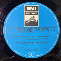 Винтажная виниловая пластинка LP J.W.Hertel, L. Mozart, J.N.Hummel, Edward H. Tarr, Helmut Hucke, Consortium Musicum, Fritz Lehan Doppelkonzert Fur Trompete Oboe Und Orchester Es Dur (Germany 1977)