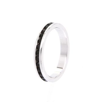 Кольцо стальное (201) черная вставка