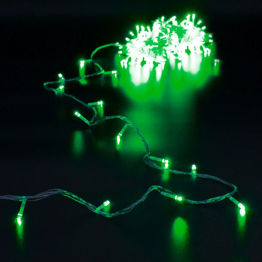 Гирлянда для дома 24м 280 ламп LED прозрач.пров.,8 реж, IP-20, Зелёный (возможность соединения)