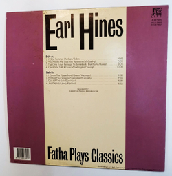 Винтажная виниловая пластинка LP Earl Hines Fatha Plays Classics (Germany)