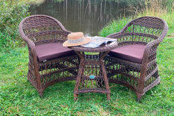 Комплект плетеной мебели МОККА LORETO (стол кофейный круглый, 2 кресла), Бронзовый