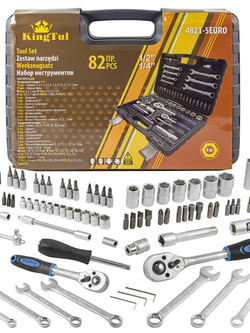 Набор инструментов 82пр.1/2'',1/4''(6гр.) KINGTUL KT-4821-5EURO