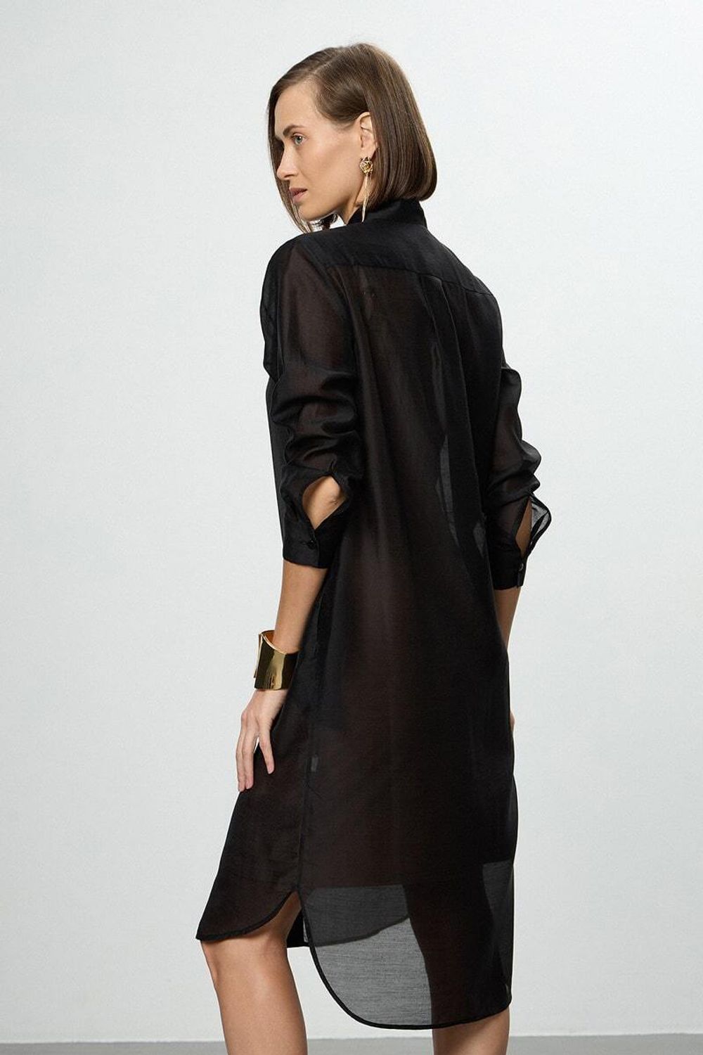 Платье Леон черный шифон