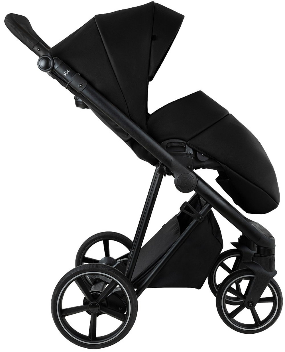 Детская коляска Roan Sol Vintage Leather 2.0 2 в 1 SL/10/L Black/Black/руч.Черный