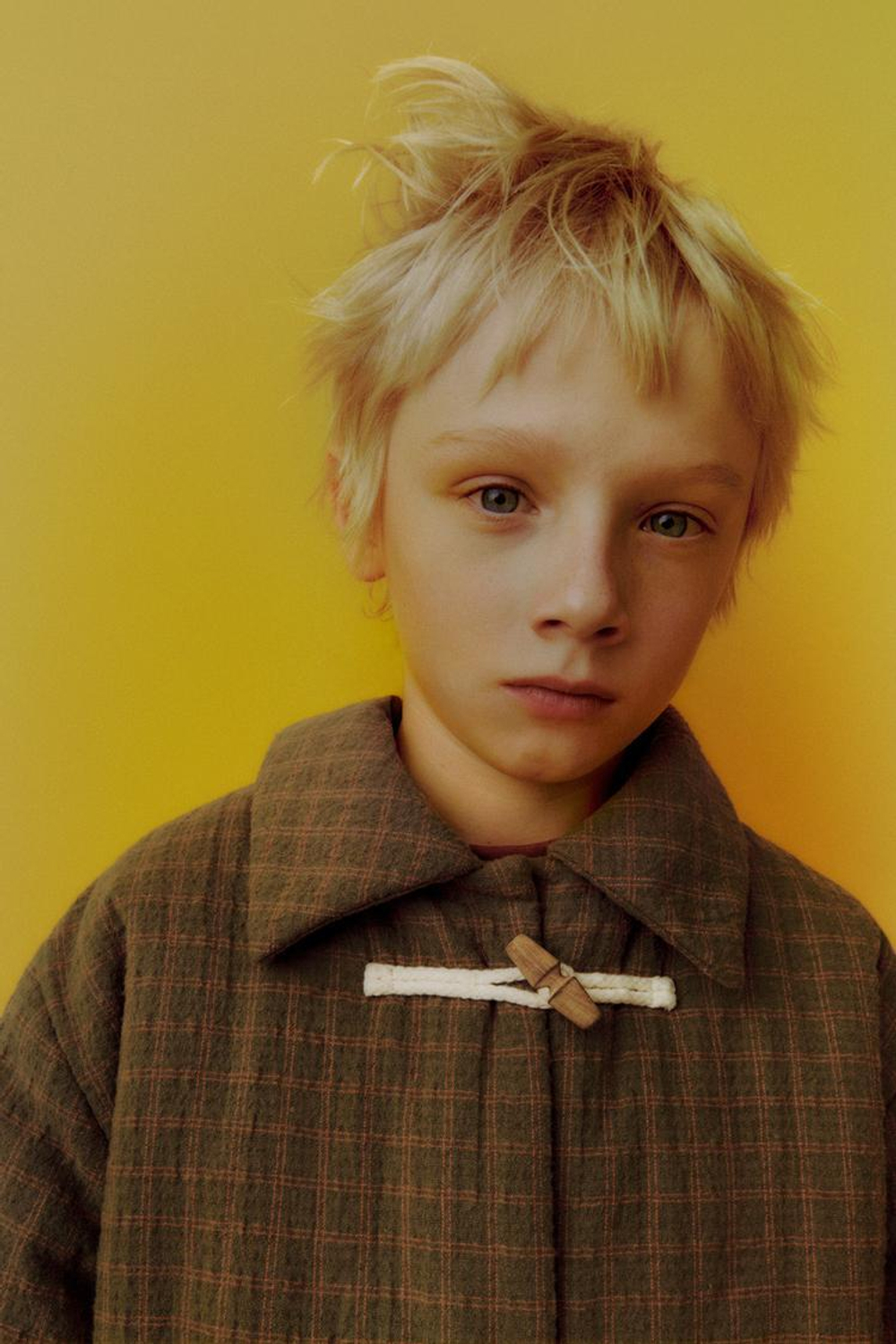 ZARA КУРТКА В КЛЕТКУ С ЗАСТЕЖКАМИ-ТОГГЛ, ОЛИВКОВЫЙ