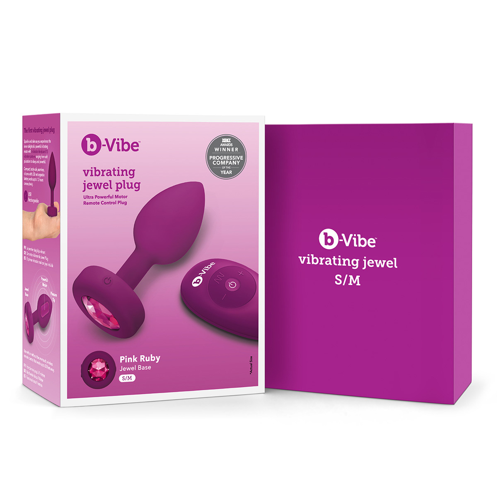 b-Vibe Vibrating Jewel Plug S/M - Анальная пробка с вибрацией