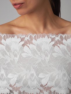 03-77 Кружево эластичное 24 см, белый 001