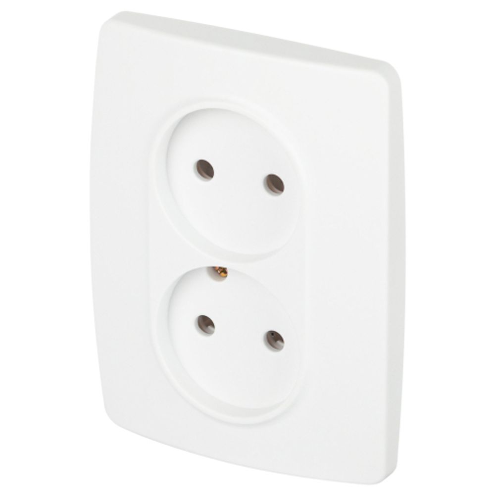 Розетка ЭРА Серия 12 12-2107-01М , 2X2P, 16А-250В, белый матовый
