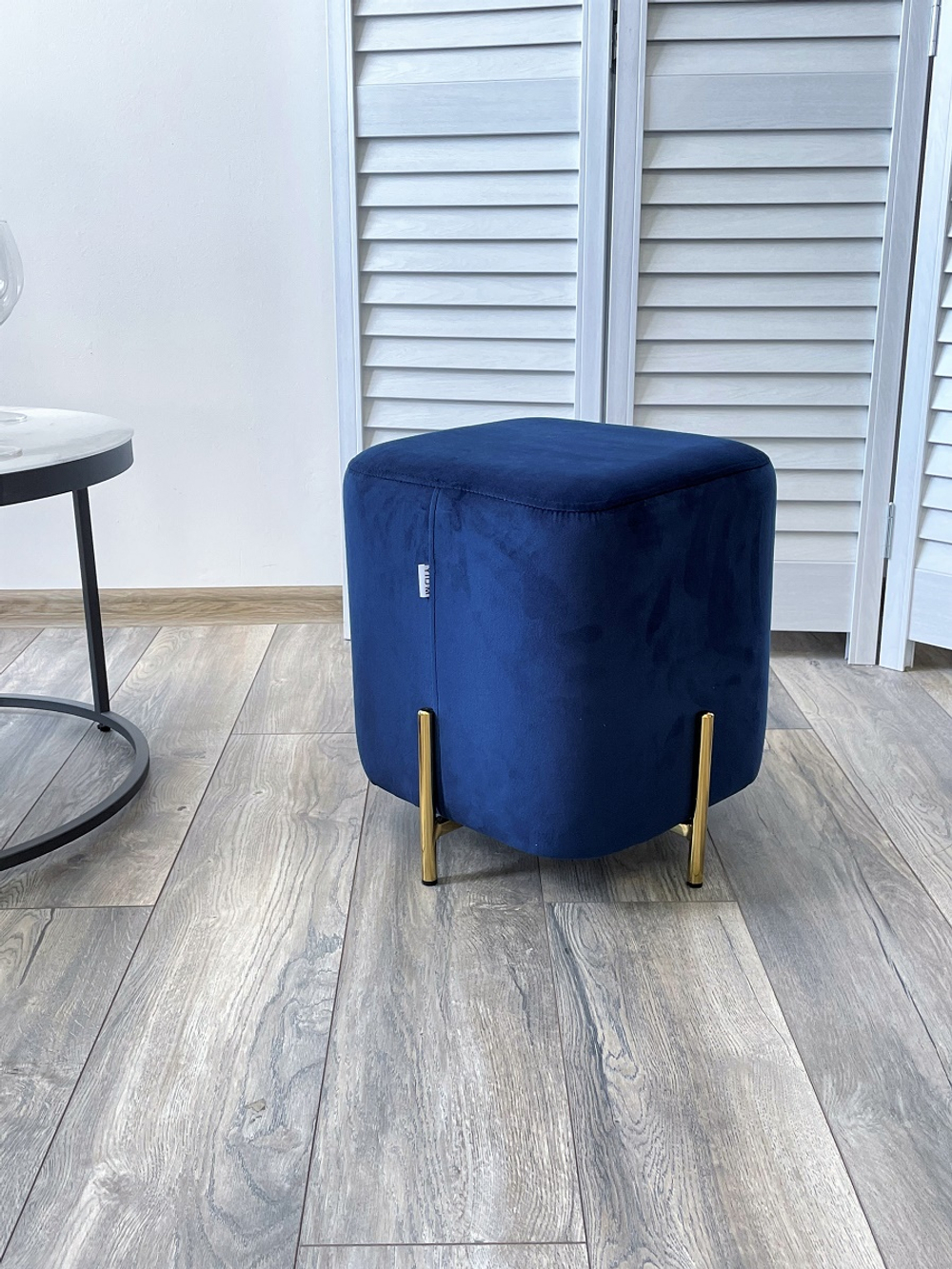 Пуф для гостиной М-City DISAUR Арес (Ares) Bluvel-86 Синий, Золотой