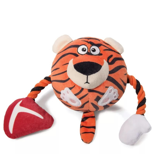 Мягкая игрушка для собак Тигр с пищалкой Triol, 11 см