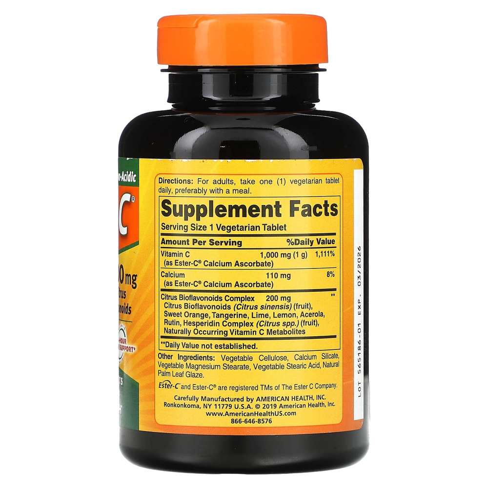American Health, Ester-C с цитрусовыми биофлавоноидами, 120 вегетарианских таблеток