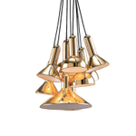 Pendant design lamp  TORCH by Sylvain Willenz (Gold,  10 lampshades)