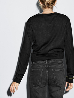 Massimo Dutti Укороченные джинсы облегающего кроя со средней посадкой, черный