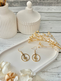 Серьги "Скрипичный ключ. Круг" золотистые