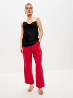 Брюки с защипами из крапивы маджента