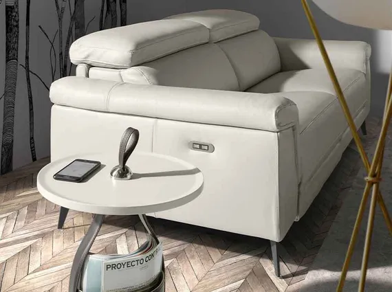 Двухместный диван с реклайнером Angel Cerda 5319-2P, серая кожа