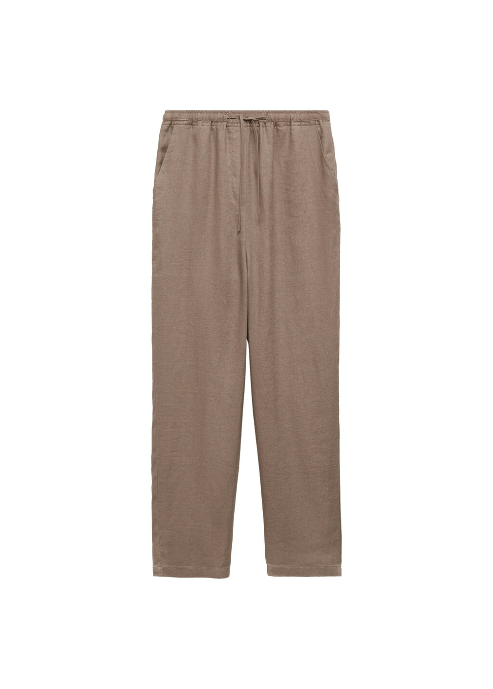 Прямые брюки с хлопком и льном