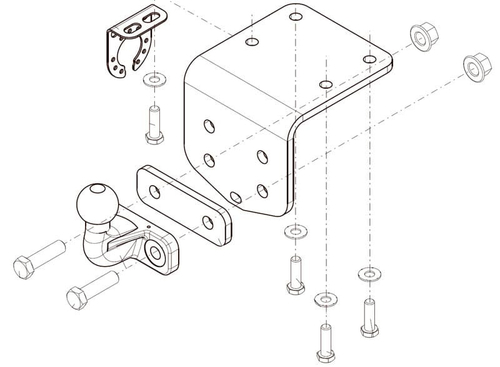 Фаркоп Brink (Thule) 613200 для VW AMAROK 10-(паспорт и сертификат в комплекте)(без электрики)