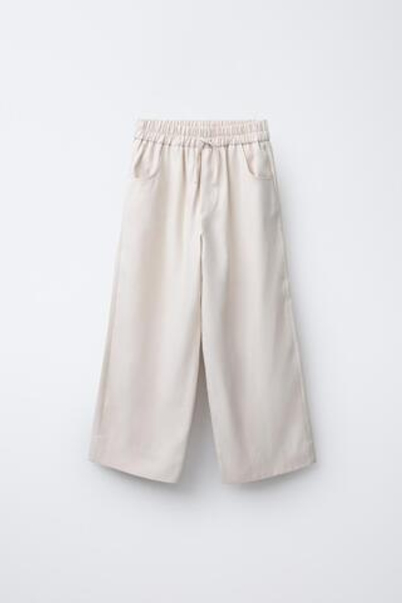 ZARA БРЮКИ СВОБОДНОГО КРОЯ, ЭКРЮ