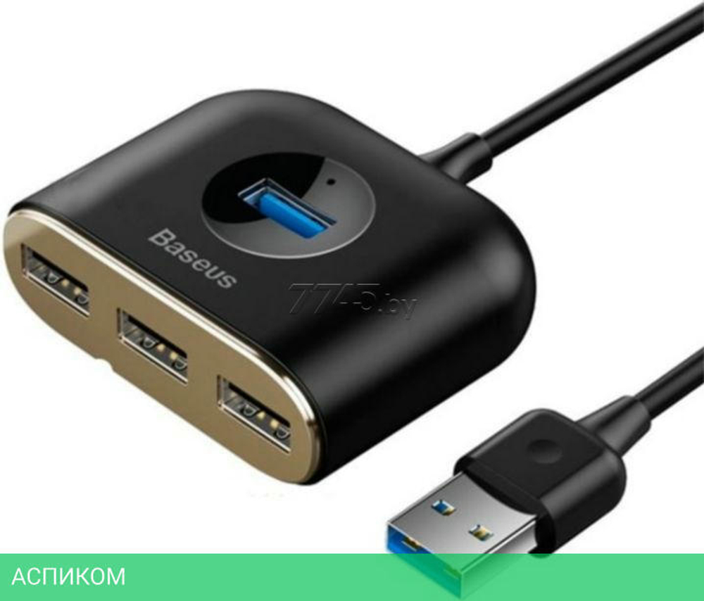 USB-хаб Baseus Square Round Black (CAHUB-AY01)