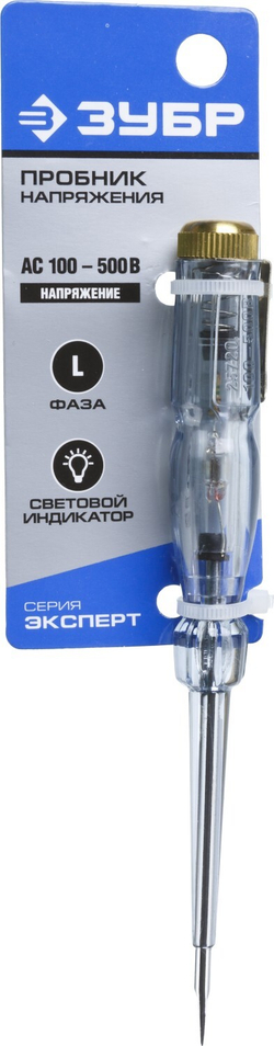 ЗУБР 100 - 500 В, 140 мм, электрический пробник (25720)