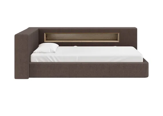 Диван-кровать Cube c нишей L (шоколад, твид)