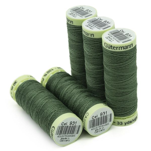 Нитки отделочные Gutermann Top Stitch 30 (30 метров), 5 кат. | 931 зеленый мох