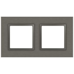 Рамка для розеток и выключателей ЭРА Elegance 14-5202-16 на 2 поста, металл, титан