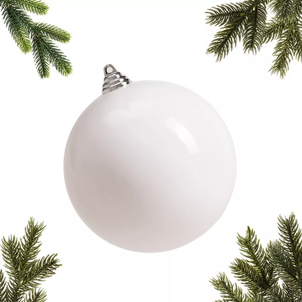 Шар пластиковый глянцевый 500 мм., белый, ЕлкиТорг (150903)