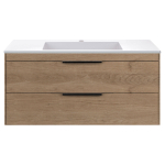 База под раковину Chiara 2D 1000 подвесная, 2 выкатных ящика soft-close, N.Oak