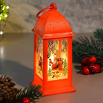 Фонарь новогодний светодиодный 14см JSLAN12red, красный