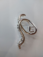 Заколка-краб. Краб  "Петля".  Для всех типов волос. Заколка металлическая Усиленная. Цвет "Серебро"