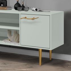 Тумба под ТВ Арт Колор matte 155см Стайл Голд Серый дым матовый