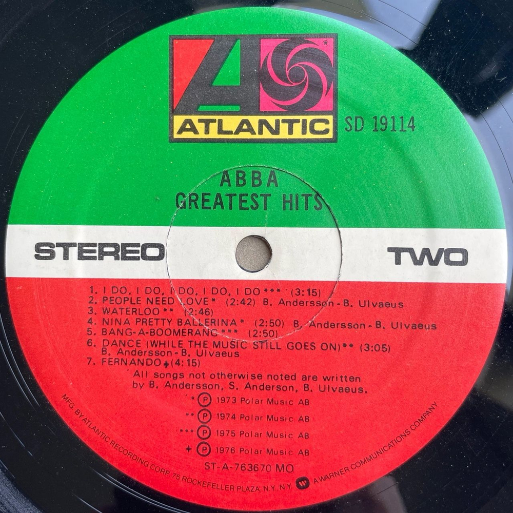 Винтажная виниловая пластинка LP ABBA АББА Greatest Hits (USA 1977) Mamma Mia