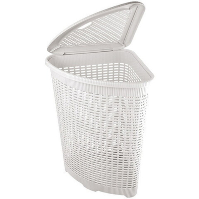 Корзина для белья угловая 50л 39,5*39,5*59,5см белый
