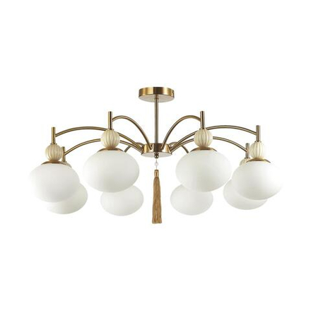 8272/8C NEOCLASSI LN26 039 латунь/бежевый/белый, металл/керамика/стекло Люстра потолочная Е14 8*40W 220V GLORIYA