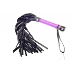 Плеть из натуральной кожи с атласной ручкой фиолетовая Romantic Arsenal