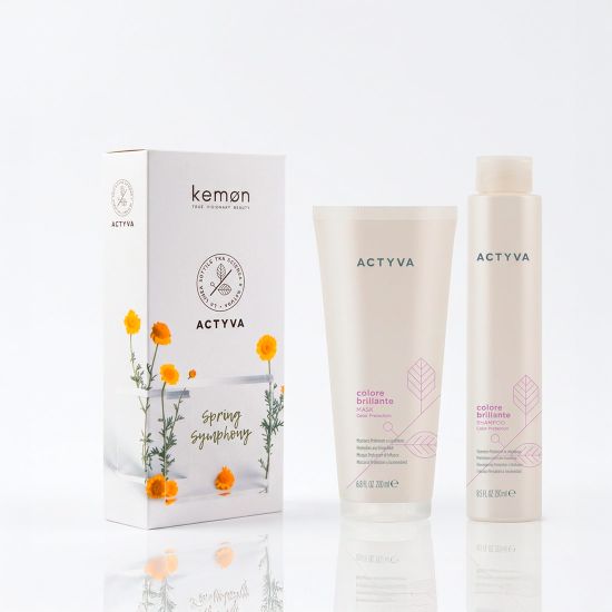 Kemon Подарочный набор "Защита цвета и блеск": Шампунь (250 мл)+Маска (200 мл) Actyva Colore Brillante Velian