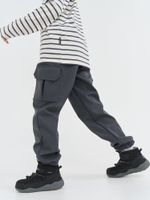 Брюки карго Softshell демисезонные "Черный меланж" 7+