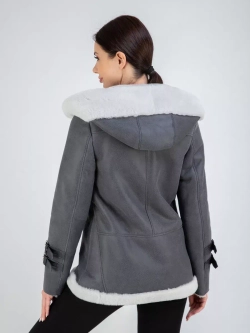 Дубленка авиатор натуральная с капюшоном