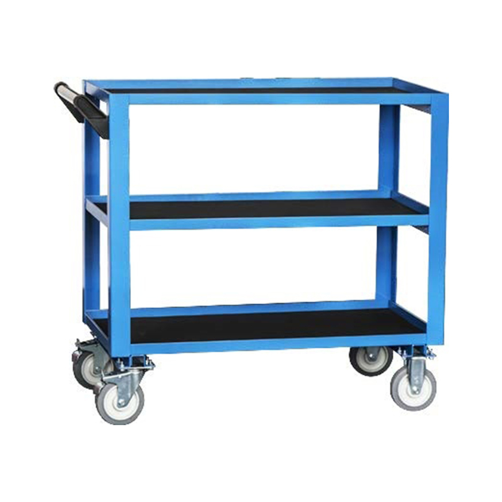 Тележка инструментальная c 3-мя открытыми полками, цвет синий