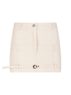 Юбка мини джинсовая, бежевая