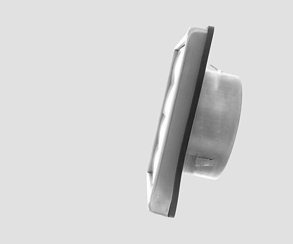 Вентиляционная жалюзийная решетка DEC D5125125 (производство Нидерланды)  из высококачественной нержавеющей стали, с откидными створками,  которые предотвращают поступление воздуха в обратную  сторону