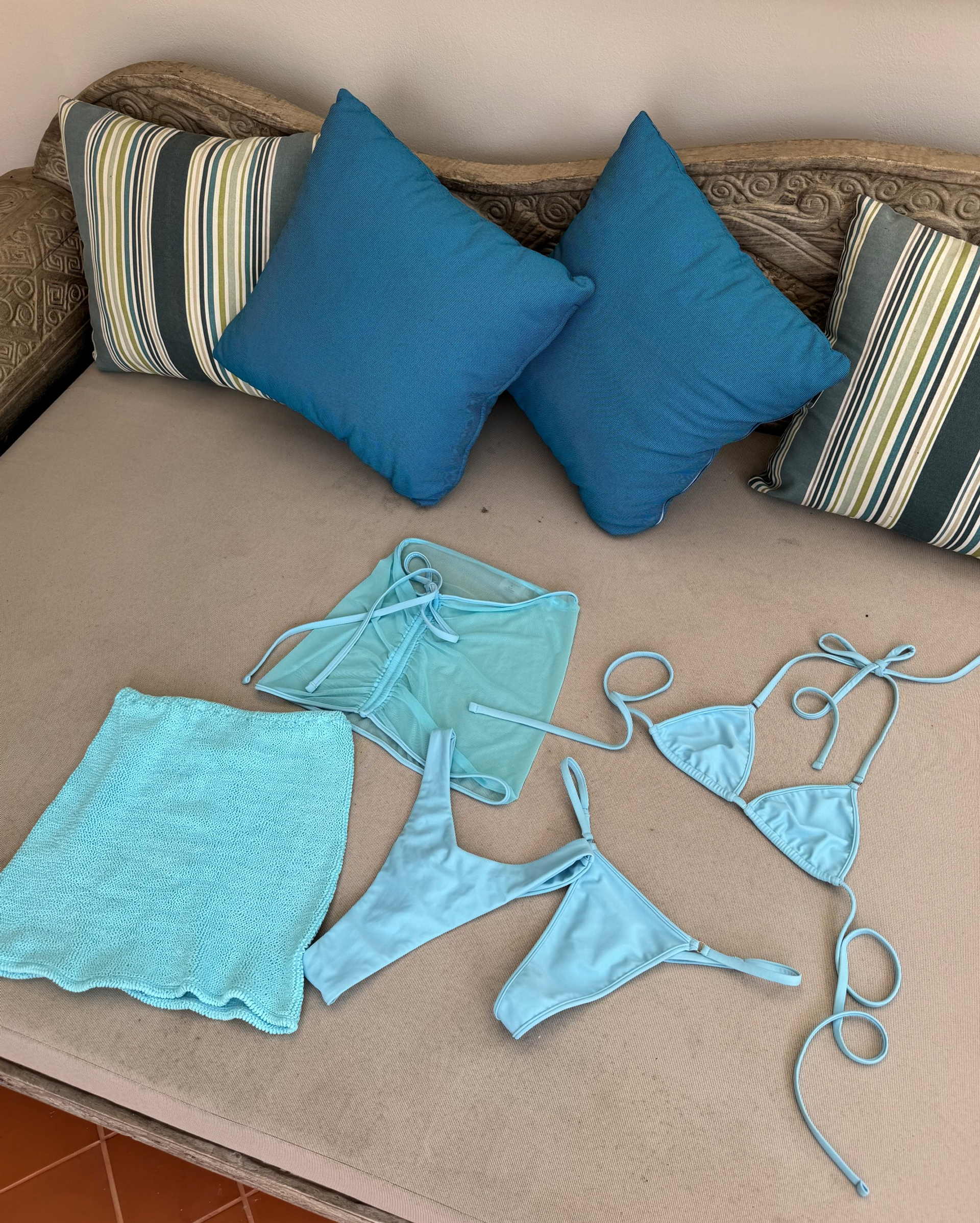 Юбка пляжная СЕТИ голубая пошив